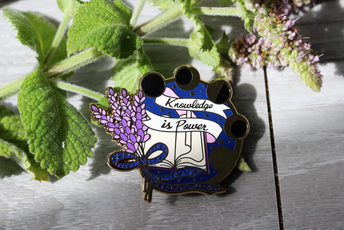 book lover enamel pin