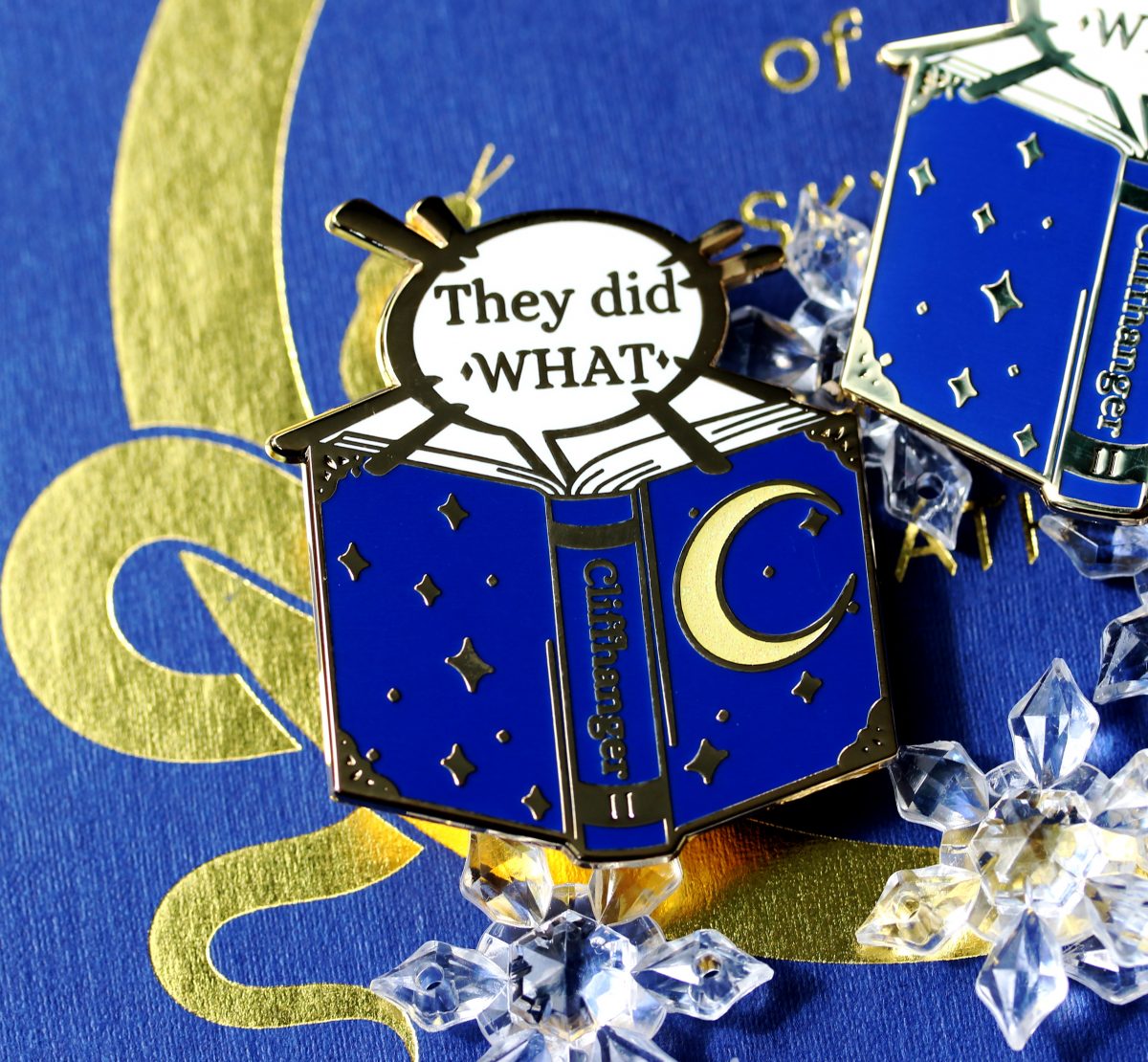 book lover enamel pin