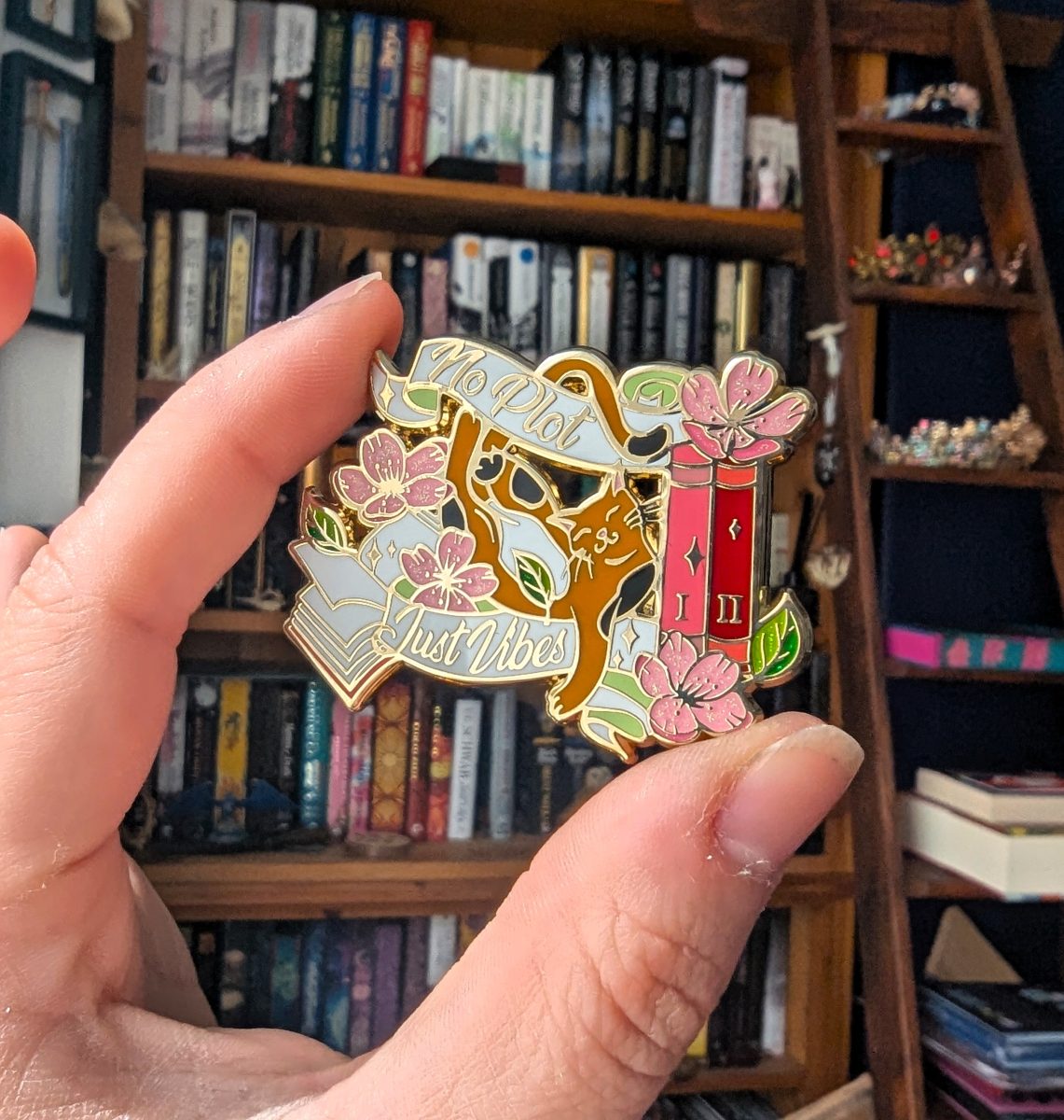 No plot, just vibes enamel pin