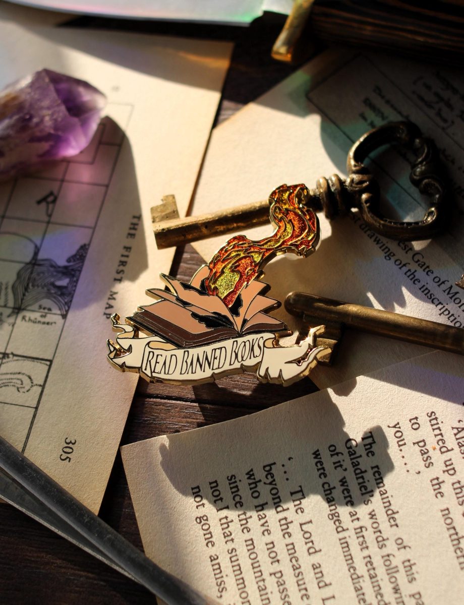 Read Banned Books, book lover enamel pin