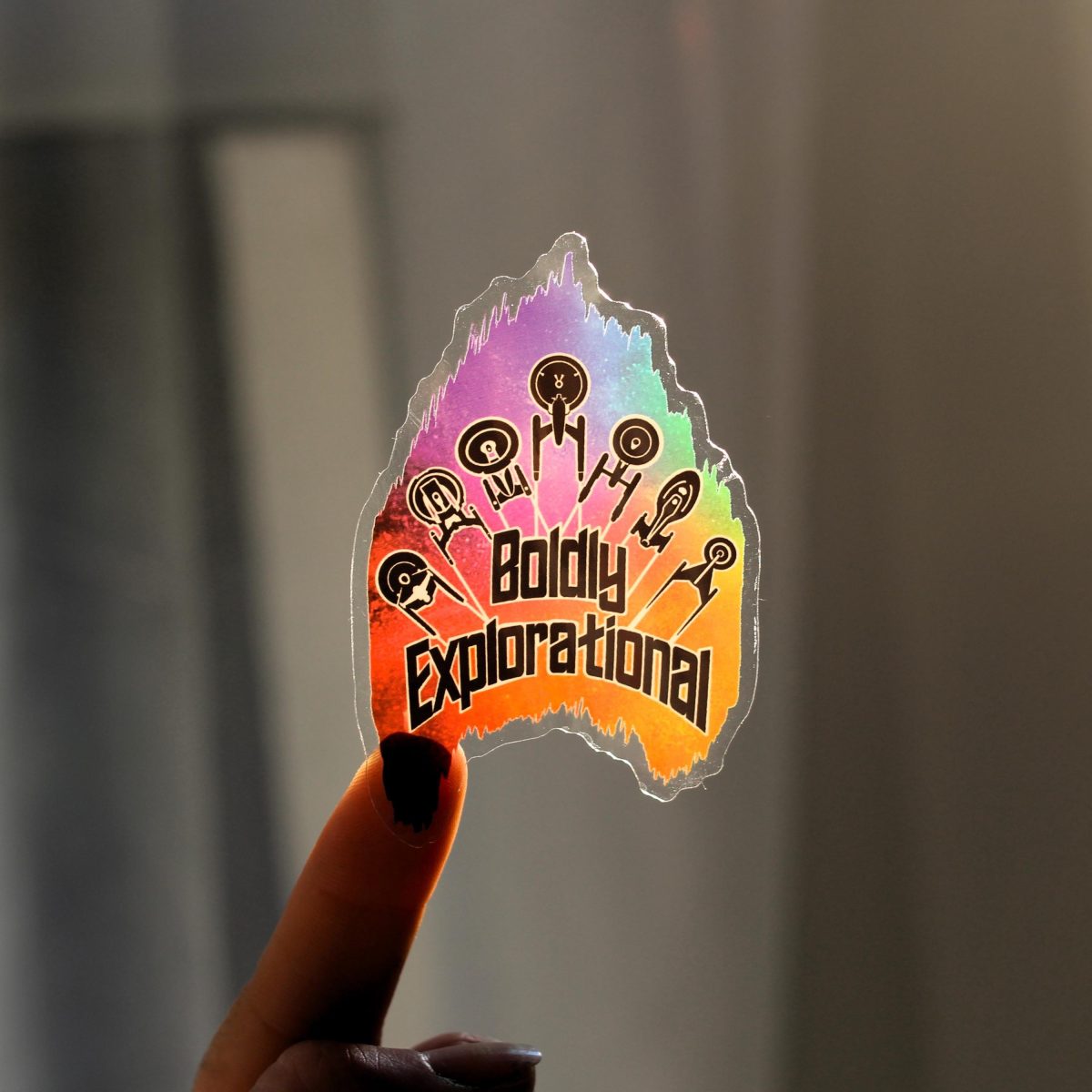 Boldly explorational star trek translucent sticker, kindle sticker