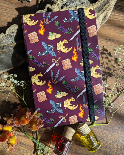 Fourth Wing illustrated cover journal, A5 dotted notebook