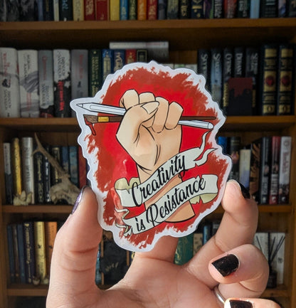 creativity is resistance translucent sticker