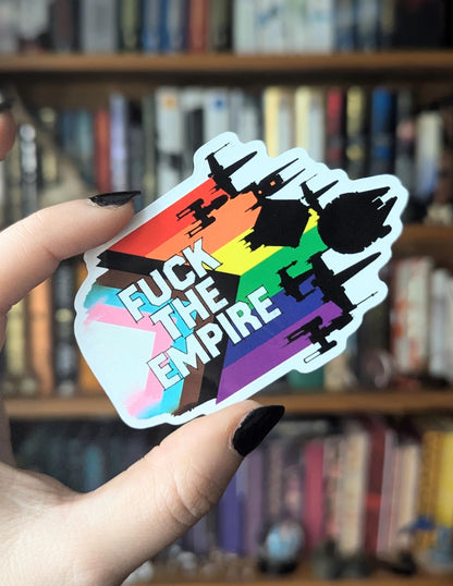 fuck the empire star wars translucent sticker, window decal