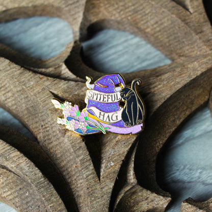 Spiteful Hag feminine rage enamel pin
