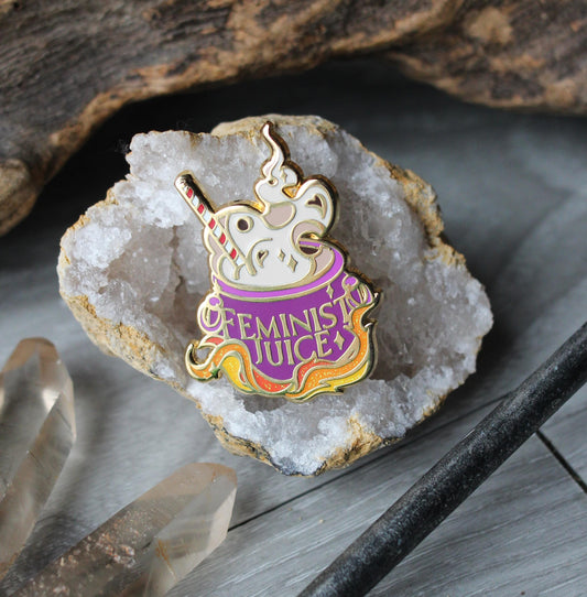 Feminist Juice feminine rage enamel pin