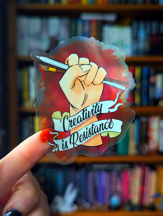 creativity is resistance translucent sticker