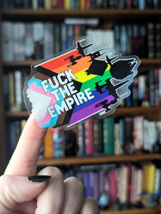 fuck the empire star wars translucent sticker, window decal