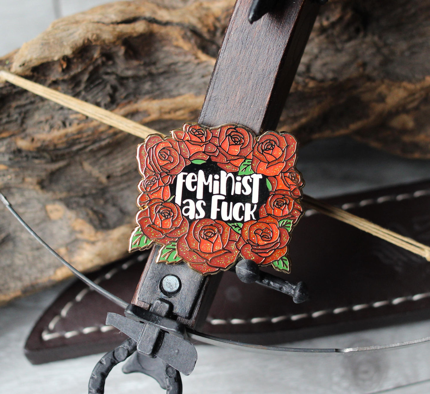 Feminist as fuck feminine rage enamel pin