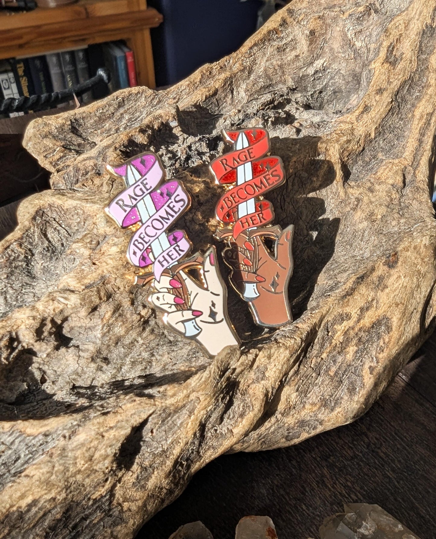 Rage Becomes Her feminine rage enamel pin