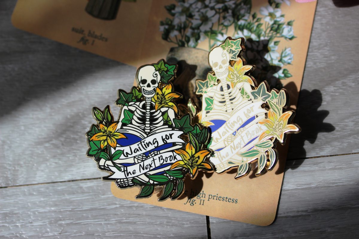 book lover enamel pin