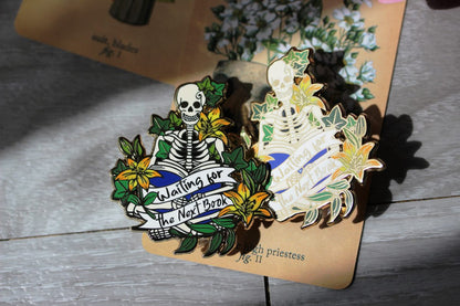 book lover enamel pin