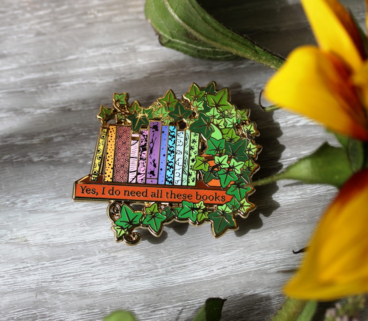 shelf love enamel pin