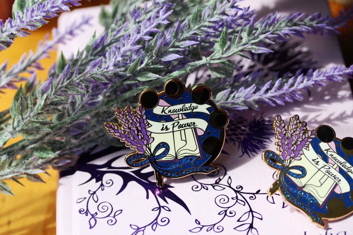 book lover enamel pin