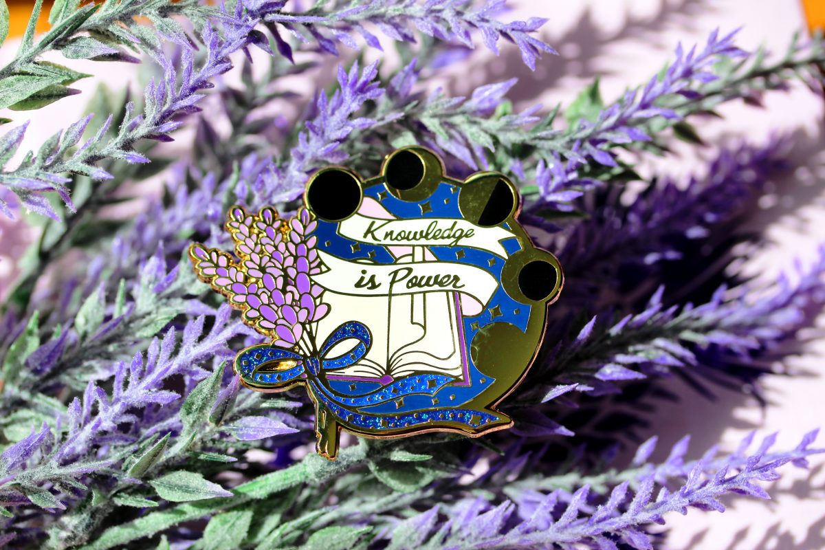 book lover enamel pin