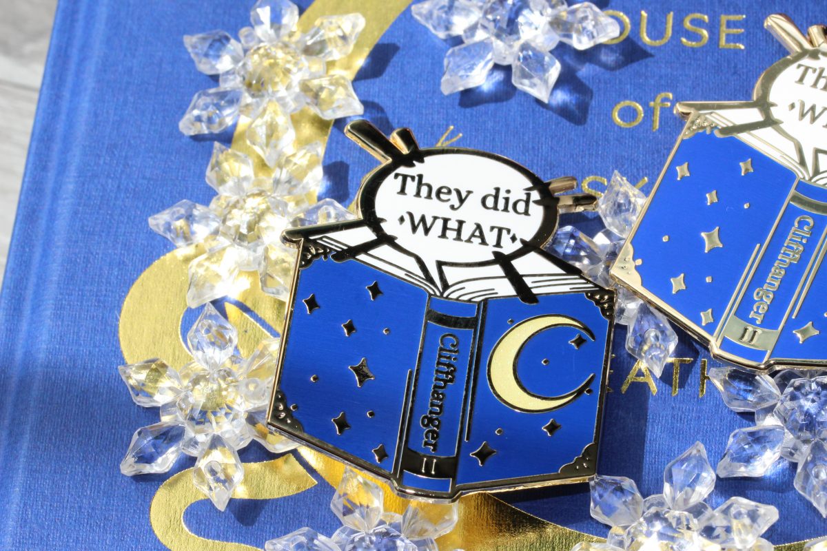 book lover enamel pin