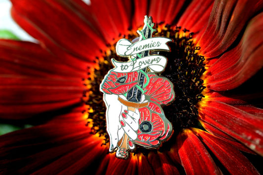 enemies to lovers enamel pins