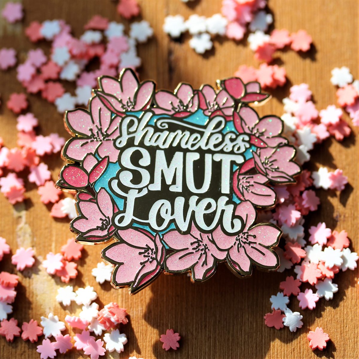 shameless smut lover enamel pin