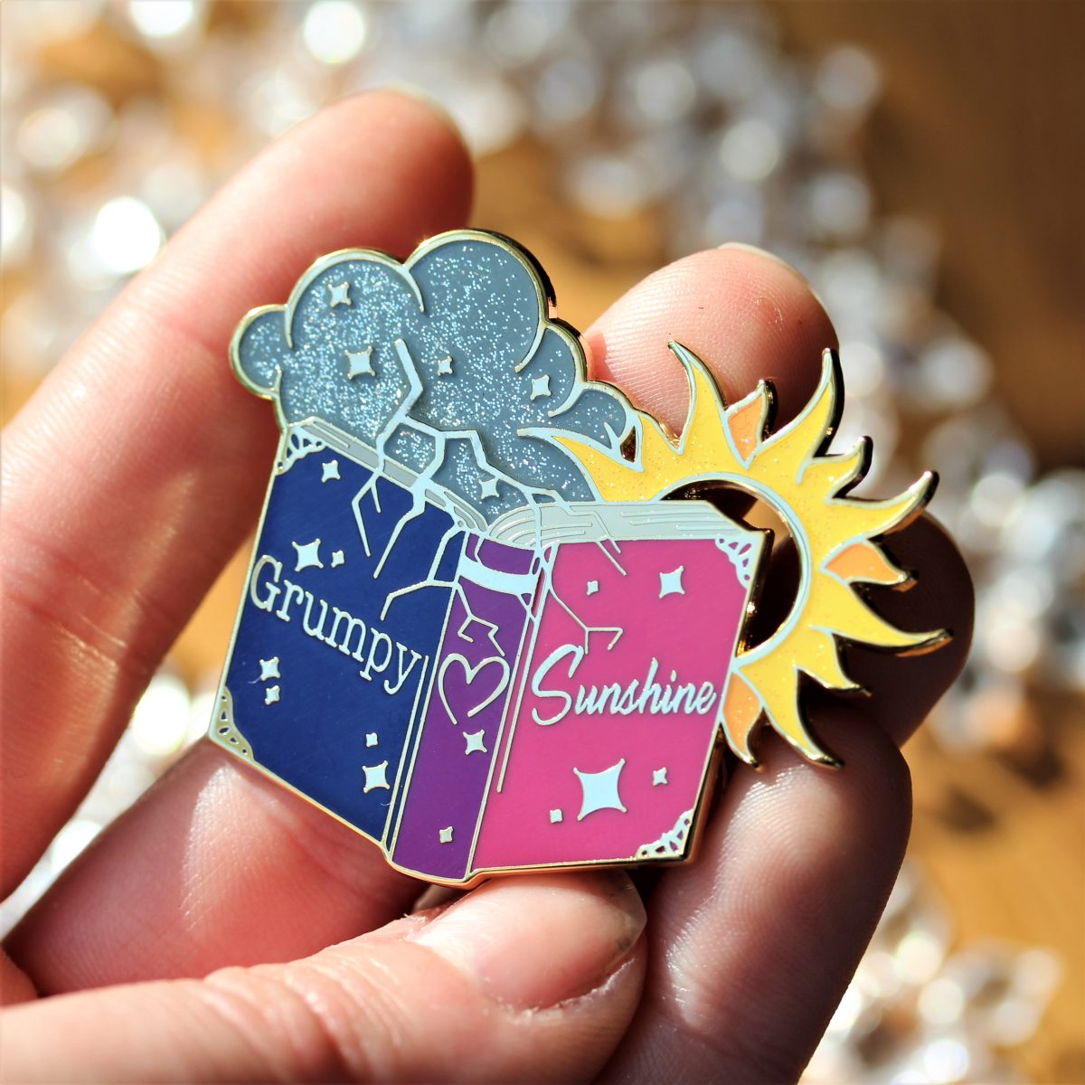 grumpy sunshine enamel pin