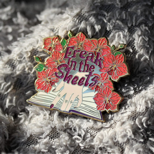 freak in the sheets enamel pin