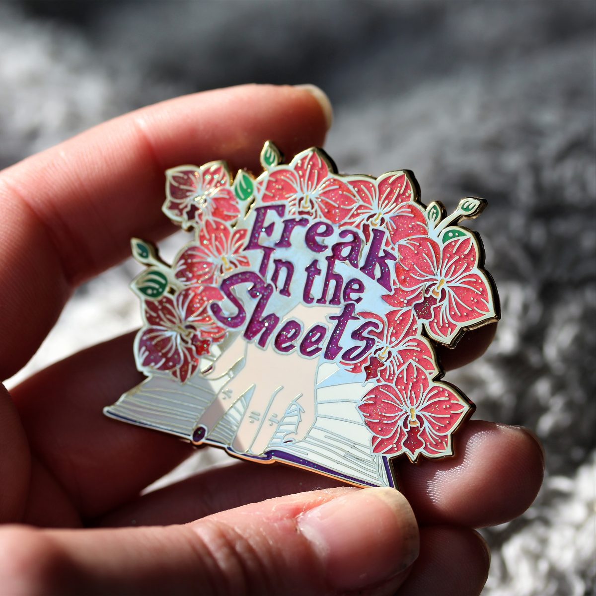 freak in the sheets enamel pin