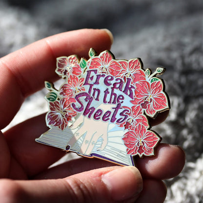freak in the sheets enamel pin