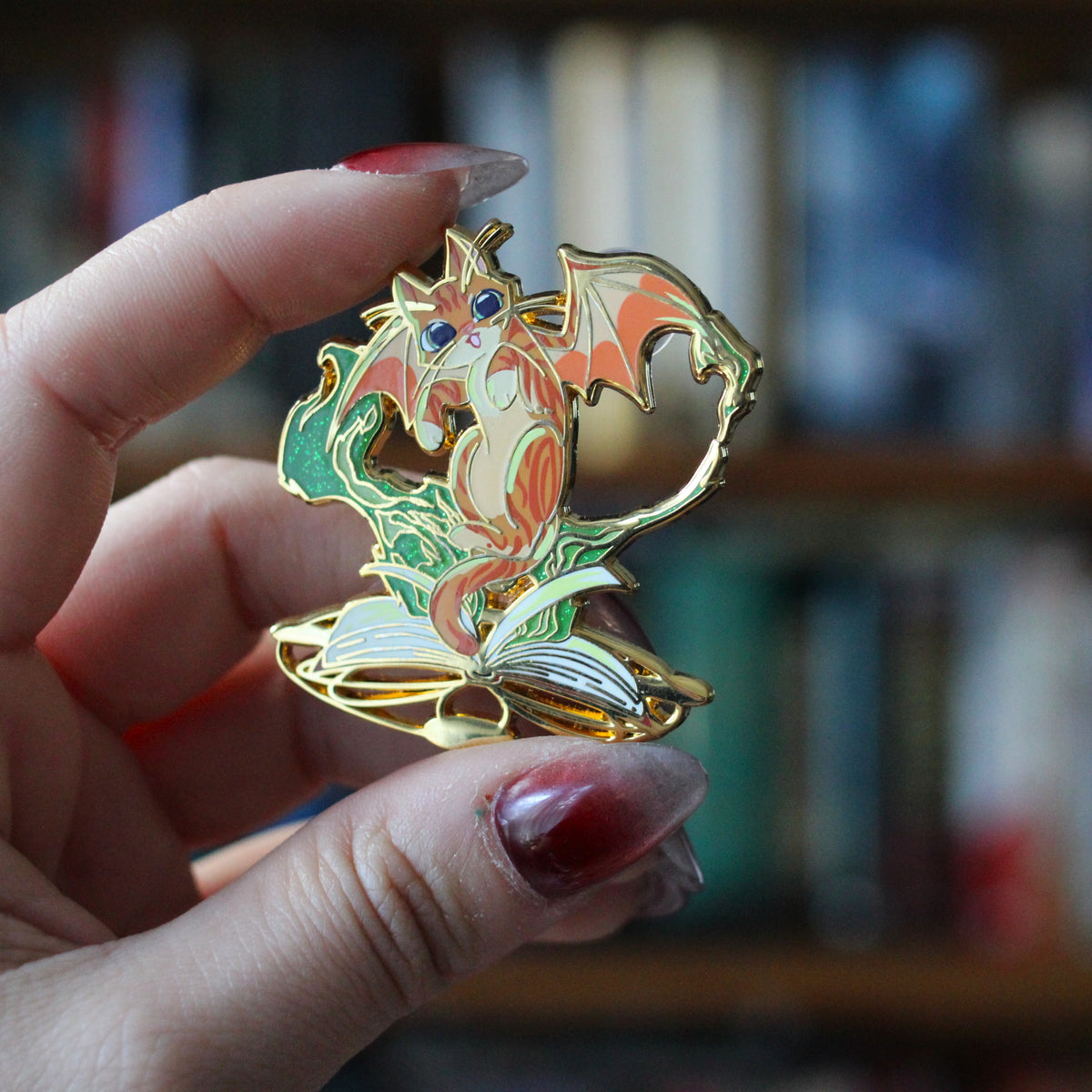 The Summoning- Felines and Folios enamel pin