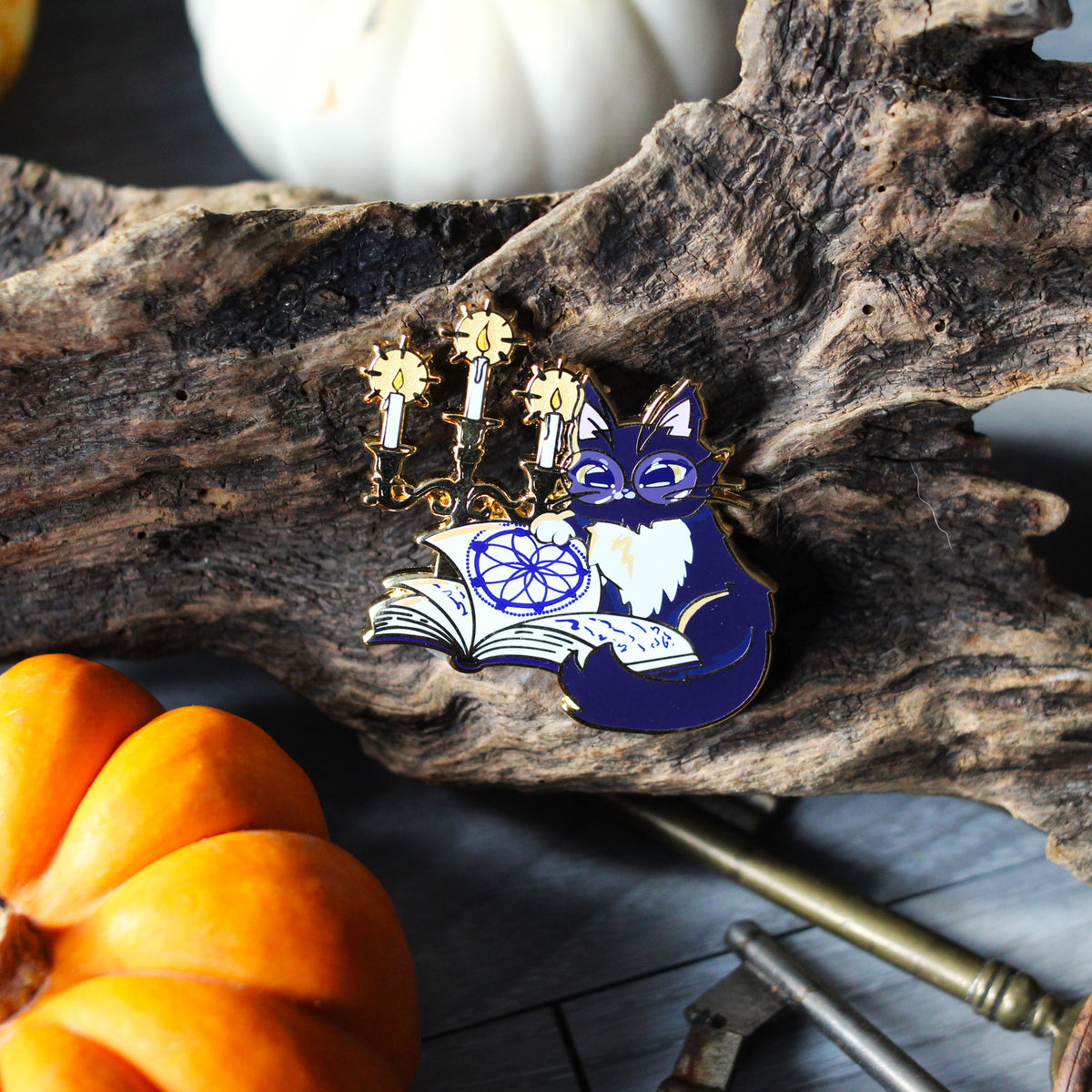 Spellbound- Felines and Folios enamel pin