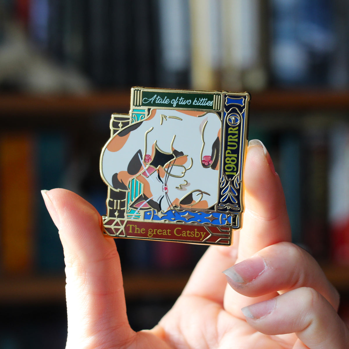 If i Fits- Felines and Folios enamel pin