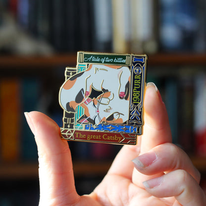 If i Fits- Felines and Folios enamel pin