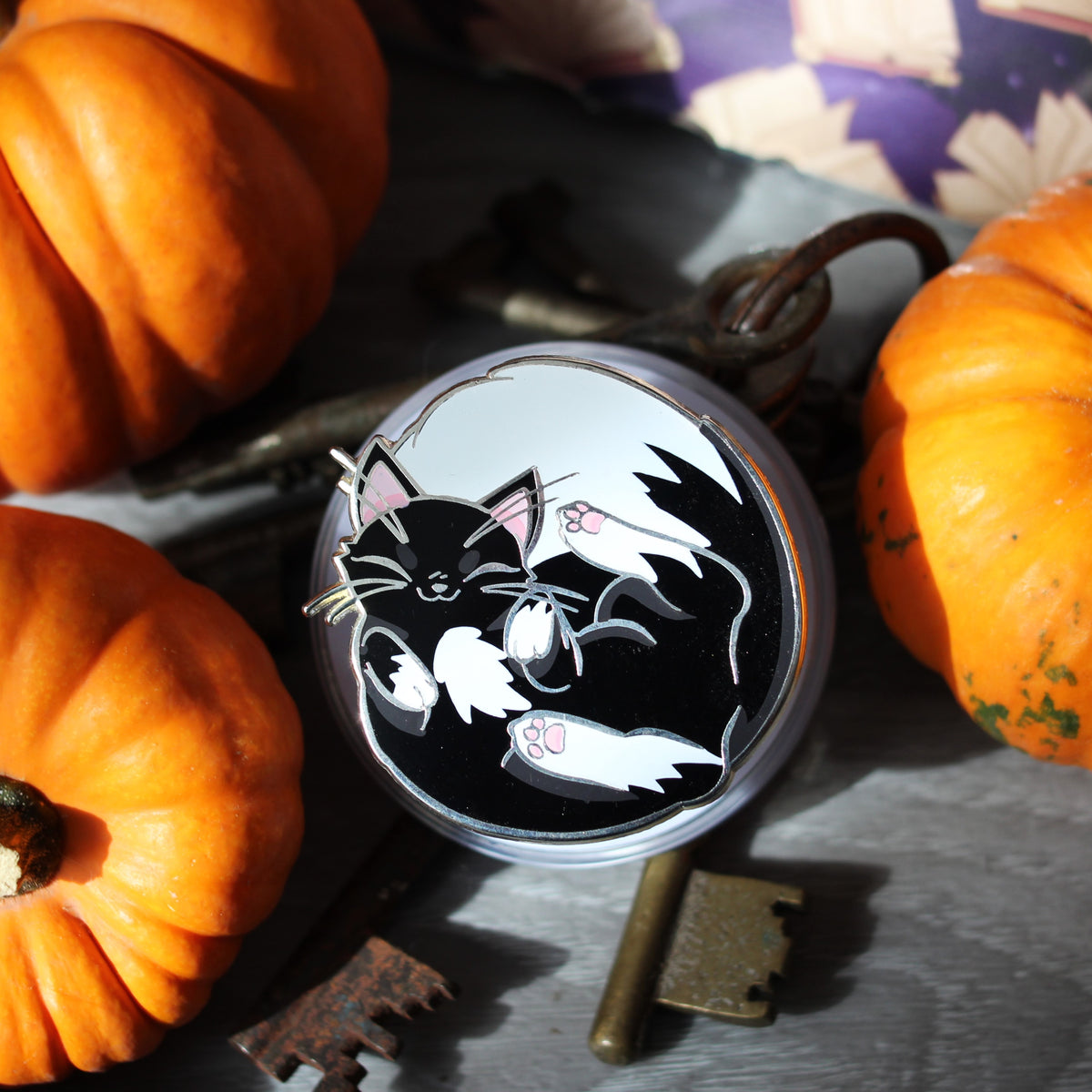 Tuxedo Cat magnetic Kindle Grip, bookish magnetic phone grip, interchangeable ereader holder