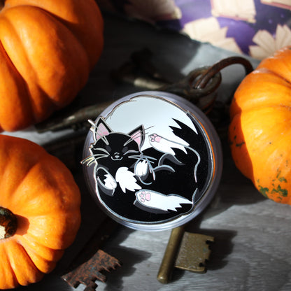 Tuxedo Cat magnetic Kindle Grip, bookish magnetic phone grip, interchangeable ereader holder
