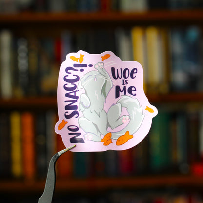 Woe is me- Felines and Folios collection sticker
