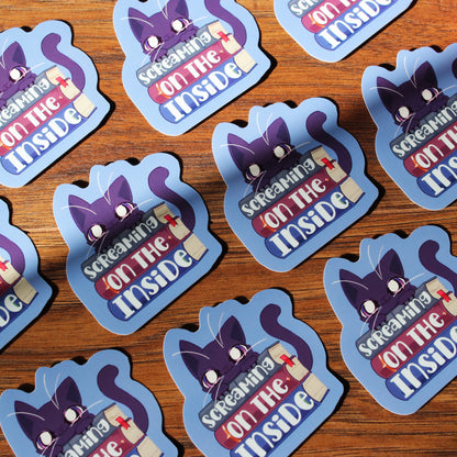 Screaming on the Inside- Felines and Folios collection sticker