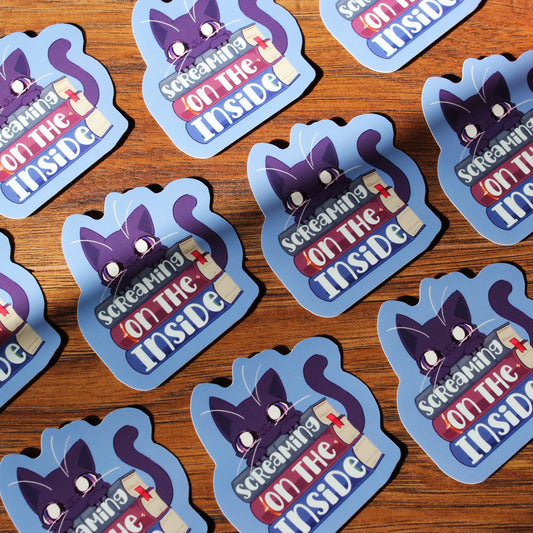 Screaming on the Inside- Felines and Folios collection sticker
