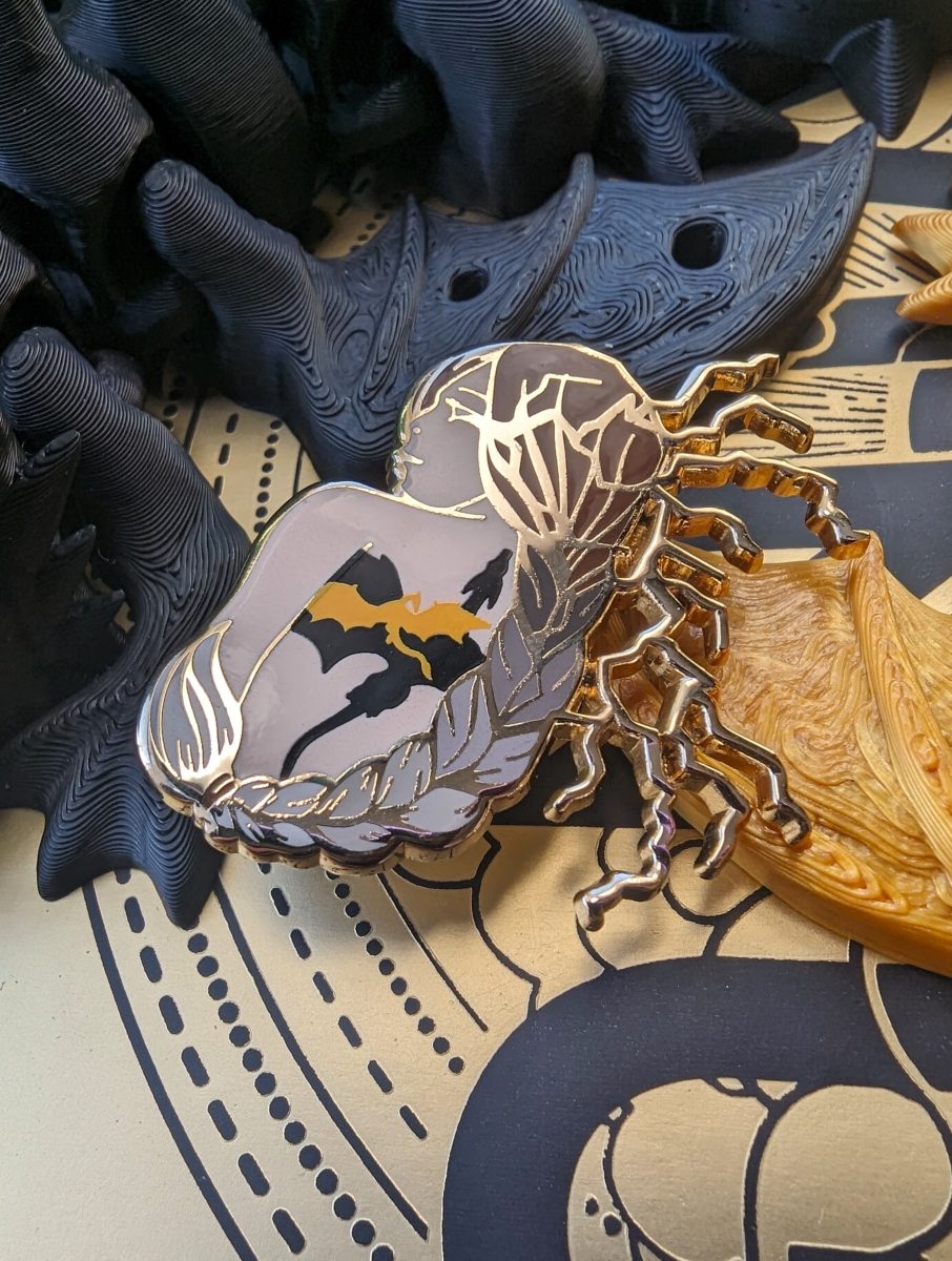 violence fourth wing enamel pin