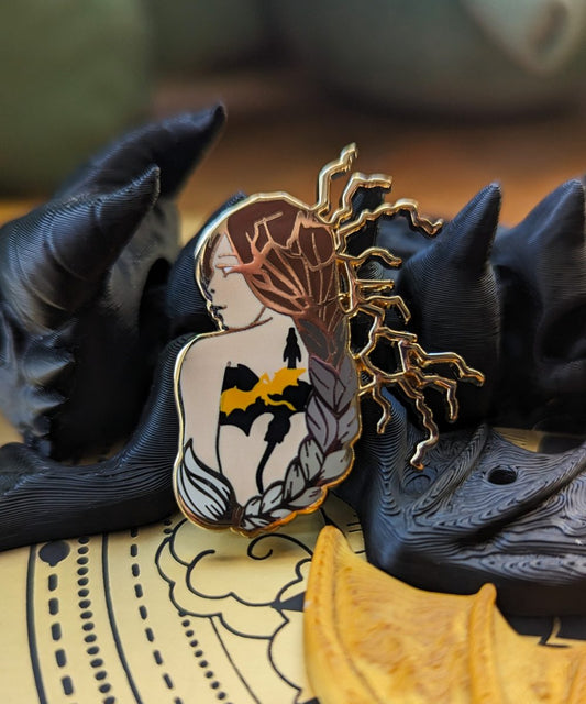 violence fourth wing enamel pin