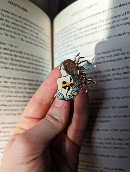 violence fourth wing enamel pin
