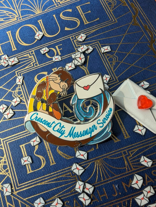 crescent city messenger service enamel pin otter