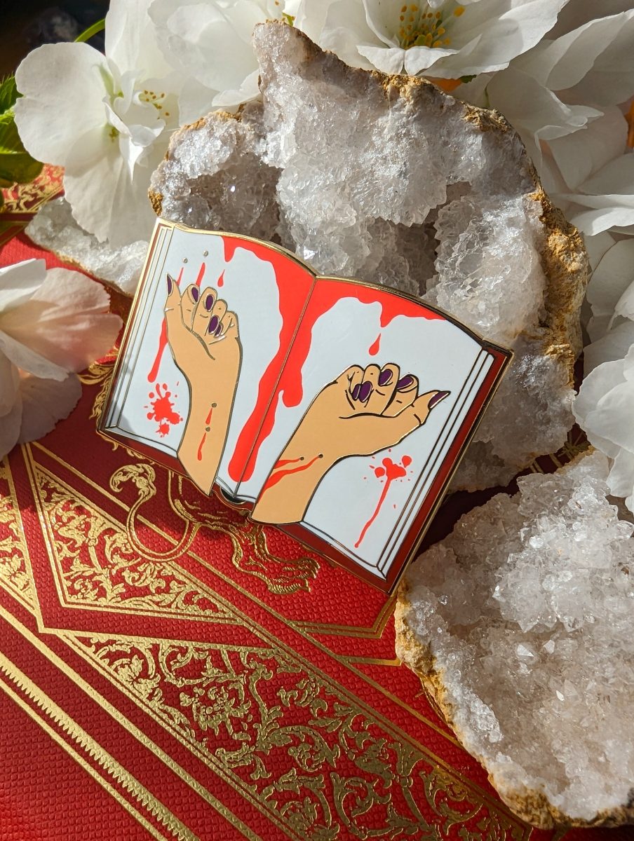 Vampire romance enamel pin