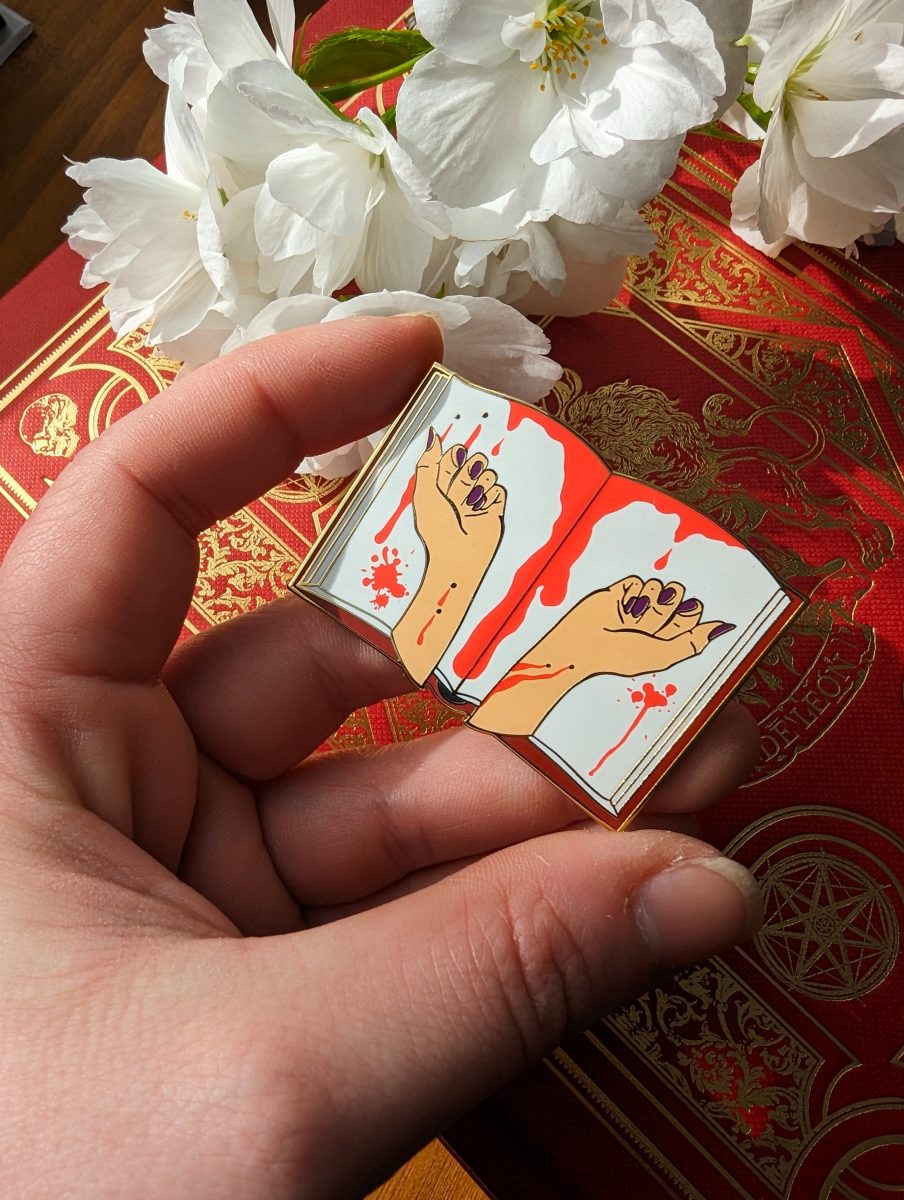 Vampire romance enamel pin