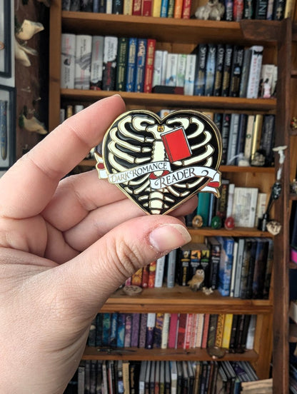 Dark Romance Reader enamel pin