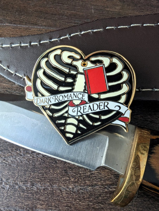 Dark Romance Reader enamel pin