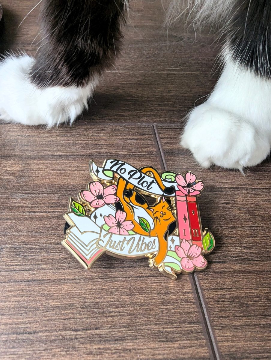 No plot, just vibes enamel pin