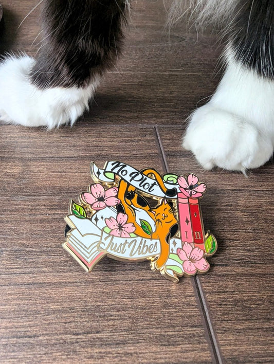 No plot, just vibes enamel pin
