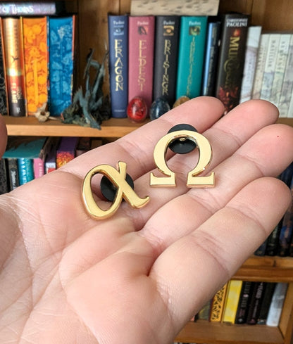 alpha omega board filler enamel pins