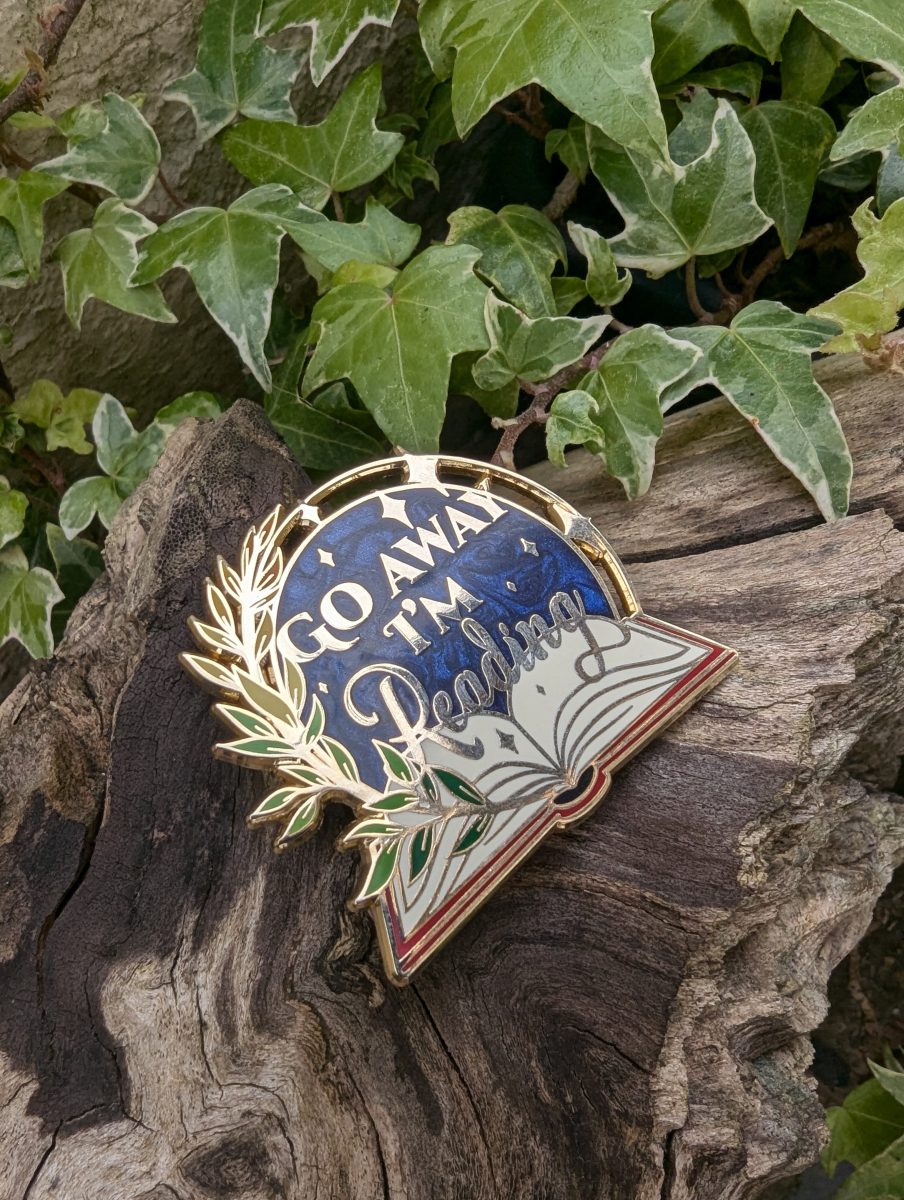 go away im reading enamel pin