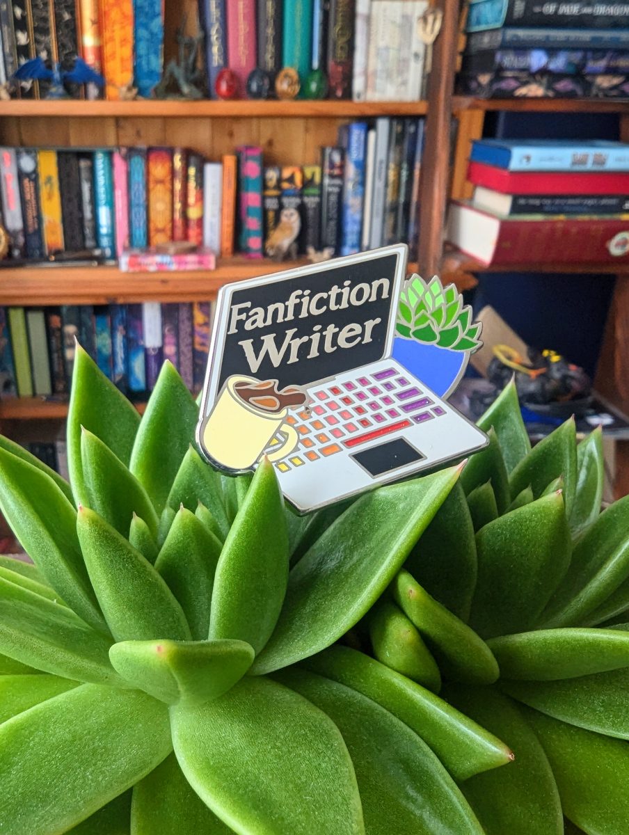 fanfiction writer enamel pin