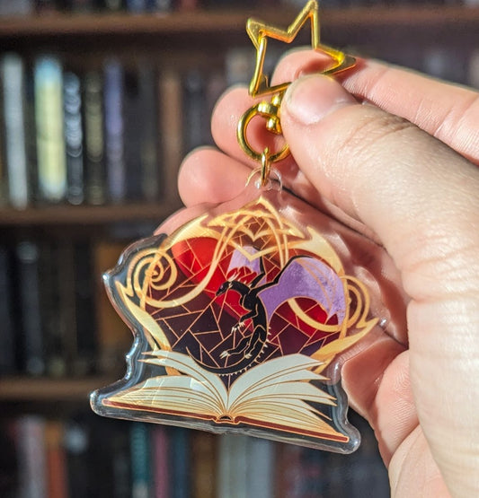 Book Dragon Keychain