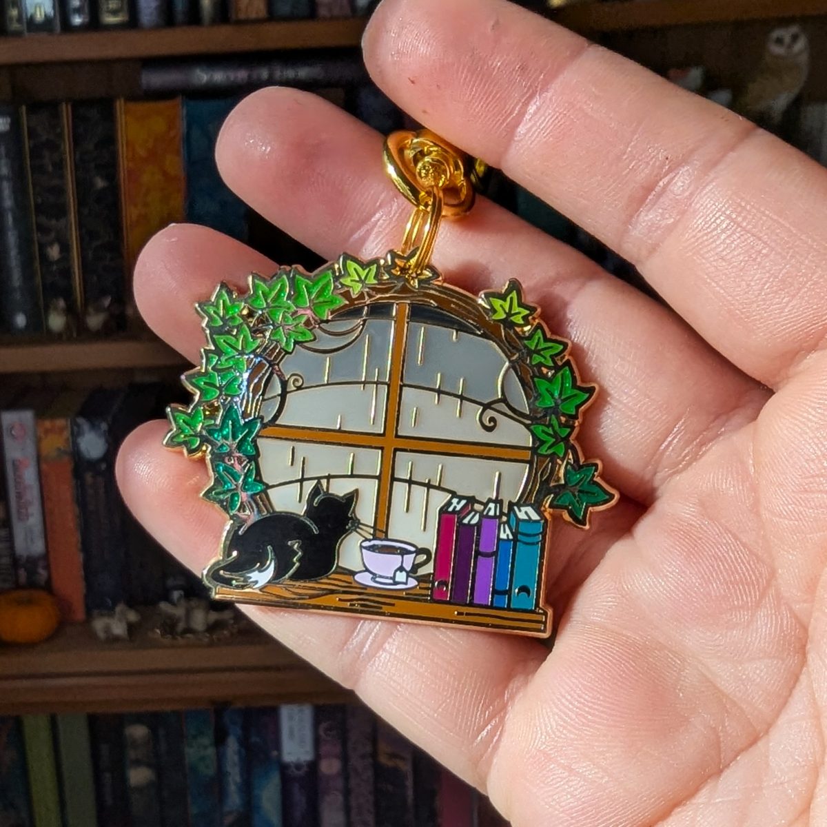 cat window keychain